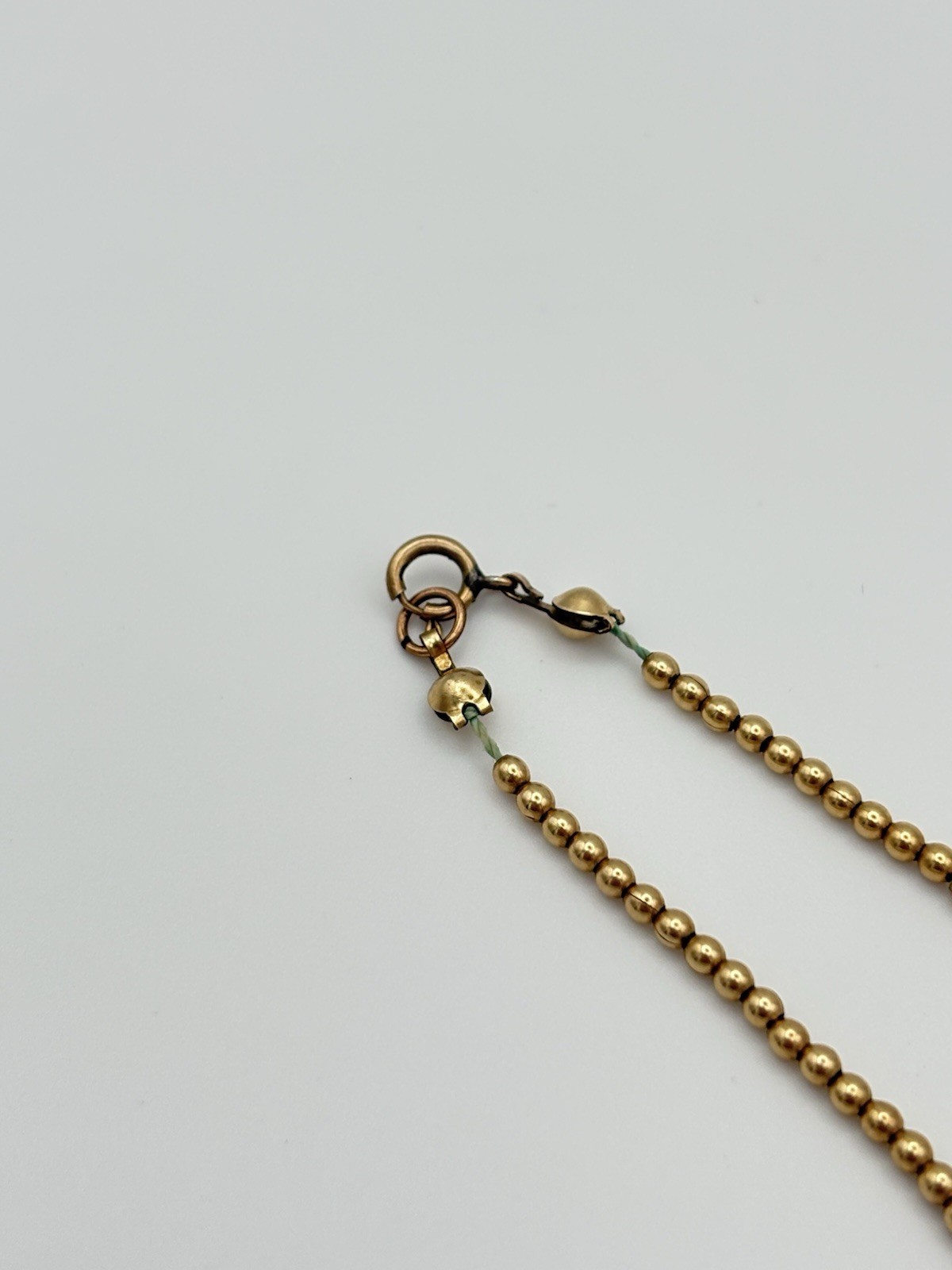 Vintage Gold Bead Bracelet 14k Gold Filled 2 mm Thick Beads 8.5 Inches 1.9 Grams