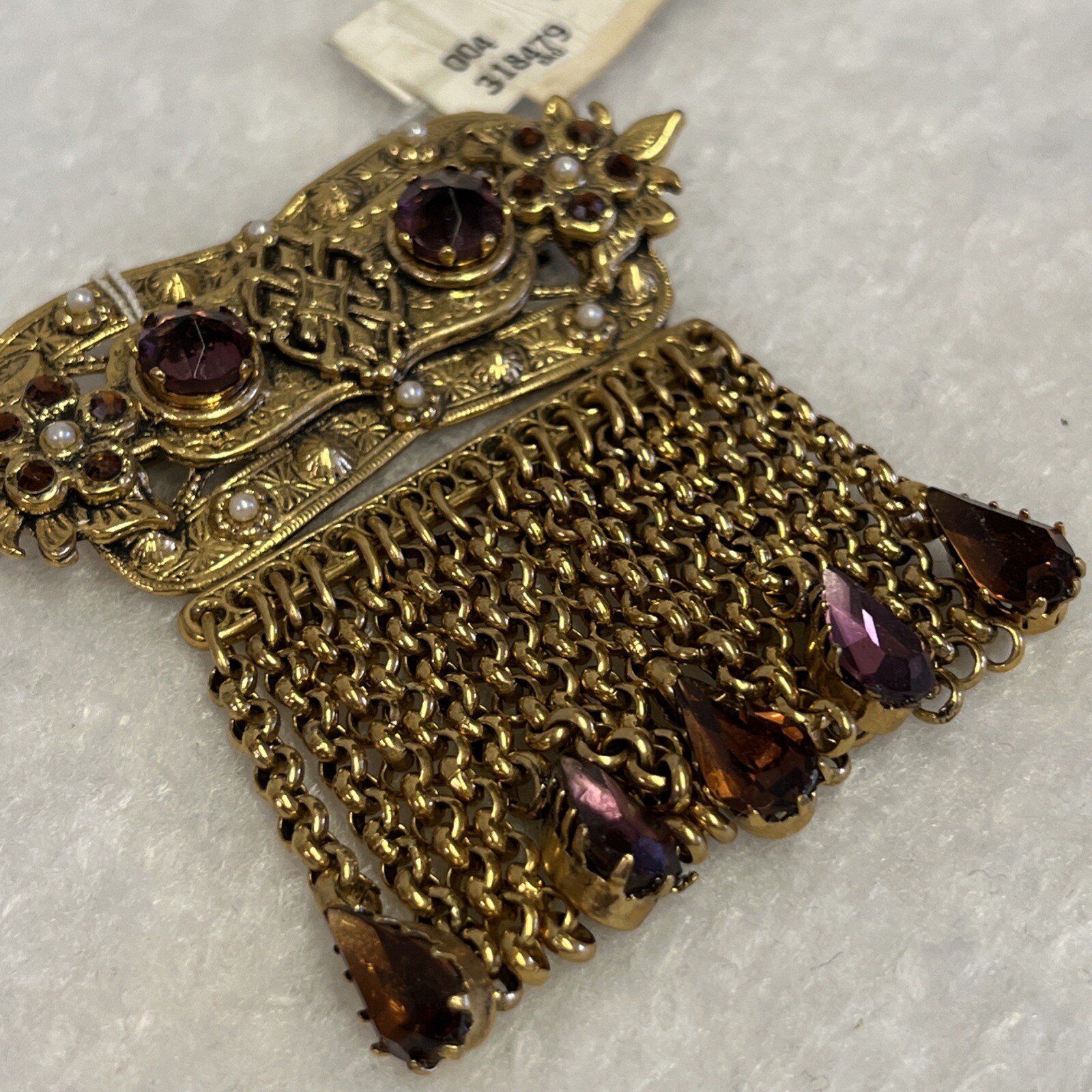 VINTAGE ZOE COSTE FOR REMINISCENCE BROOCH c.1980’s BAROQUE TASSEL BROOCH PIN NEW