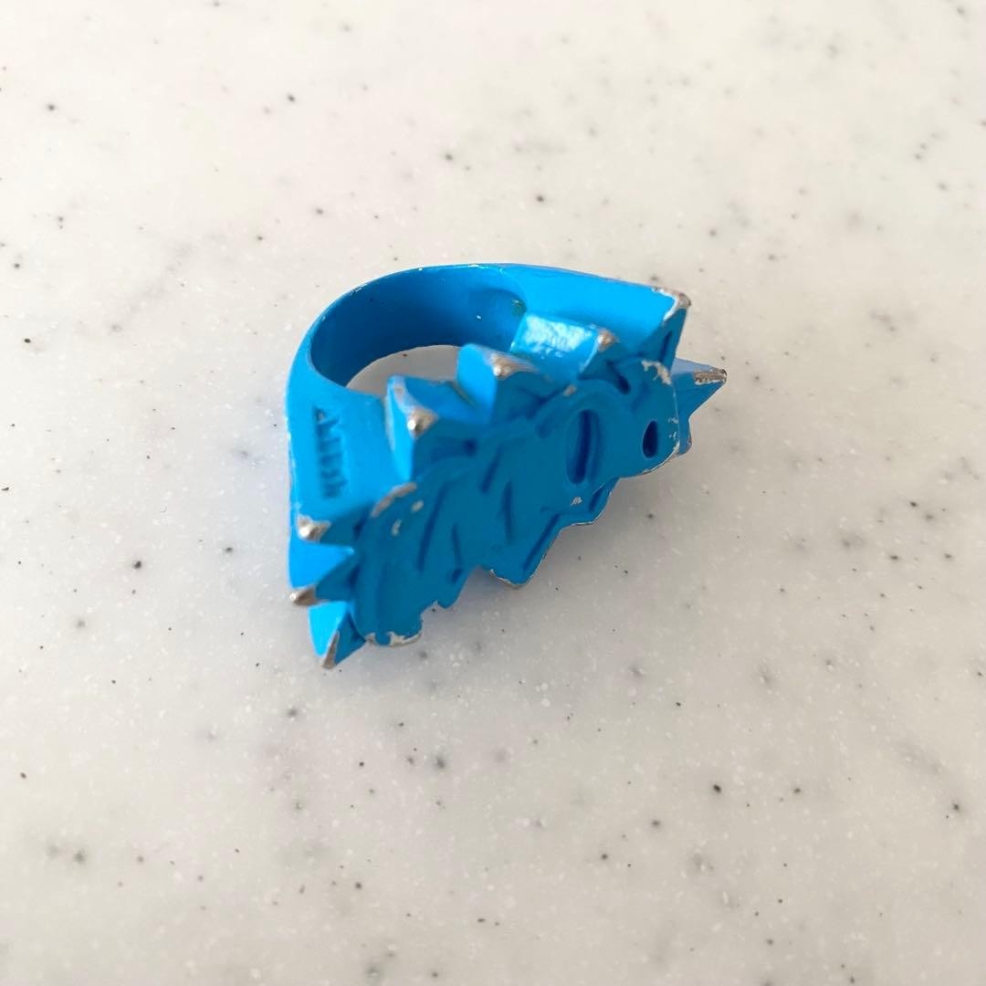 Ambush Pow! Letter Ring Color Blue Brass Men’s Accessories No Box Used