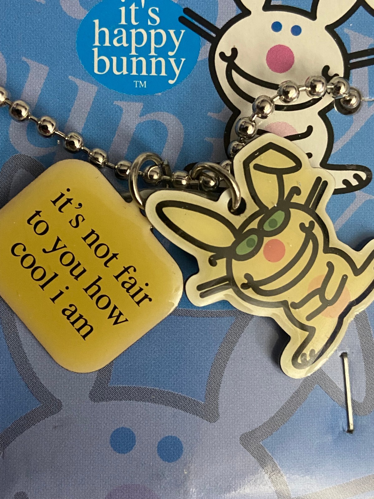 It’s Happy Bunny Charm Necklace (It’s Not Fair To You How Cool I Am) *NEW* US1