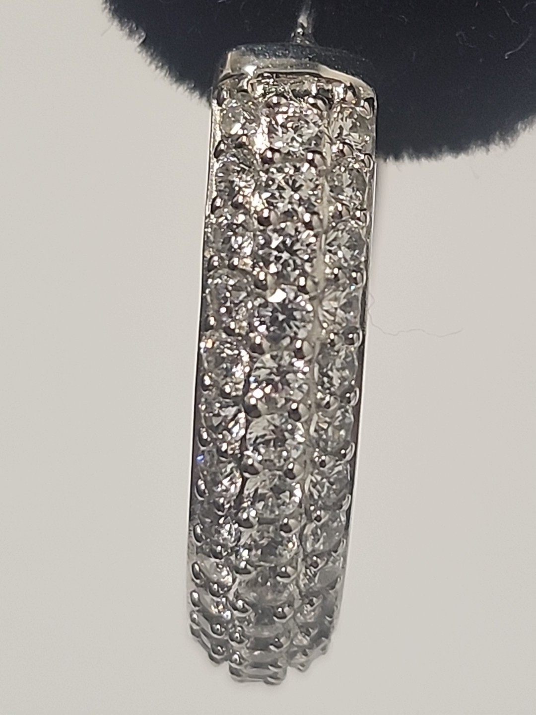 VIETNAM STERLING SILVER HOOP EARRINGS WITH CZ’S