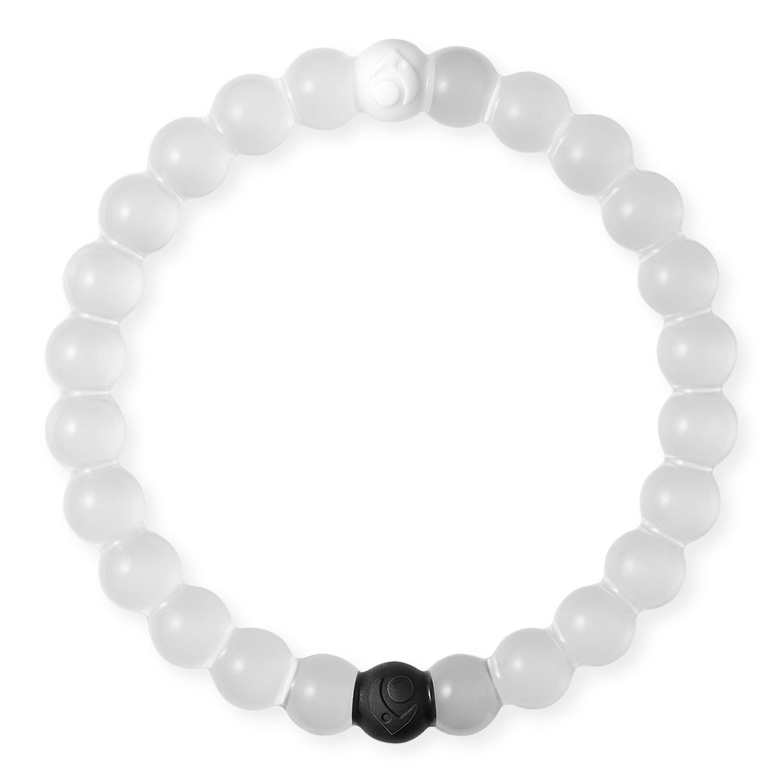 Unisex Beaded Bracelets – Clear Marble Black & White Silicone Stretch for Mindfu