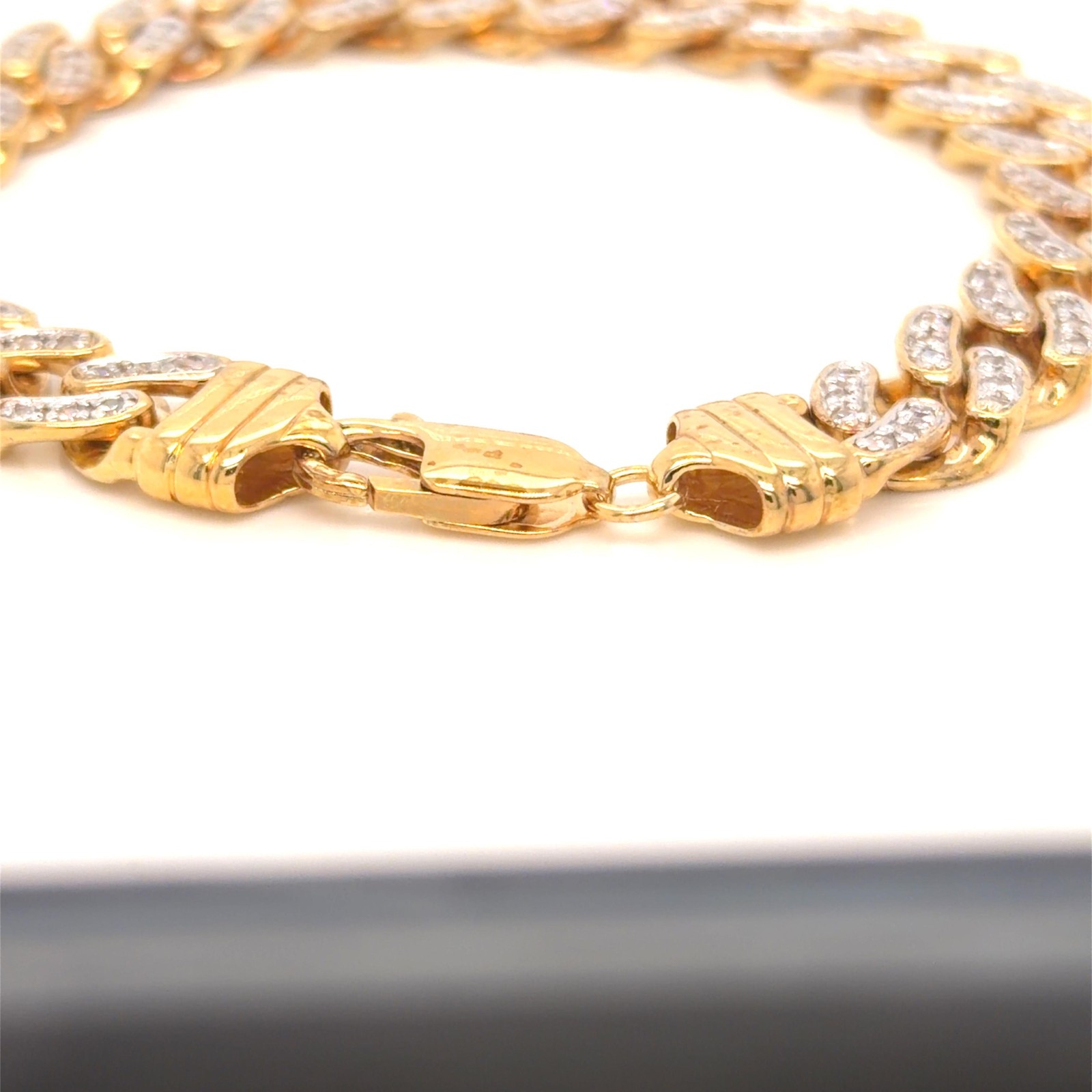 Miami Cuban Link Bracelet – 14K Gold plated over 925 Sterling Silver CZ studded