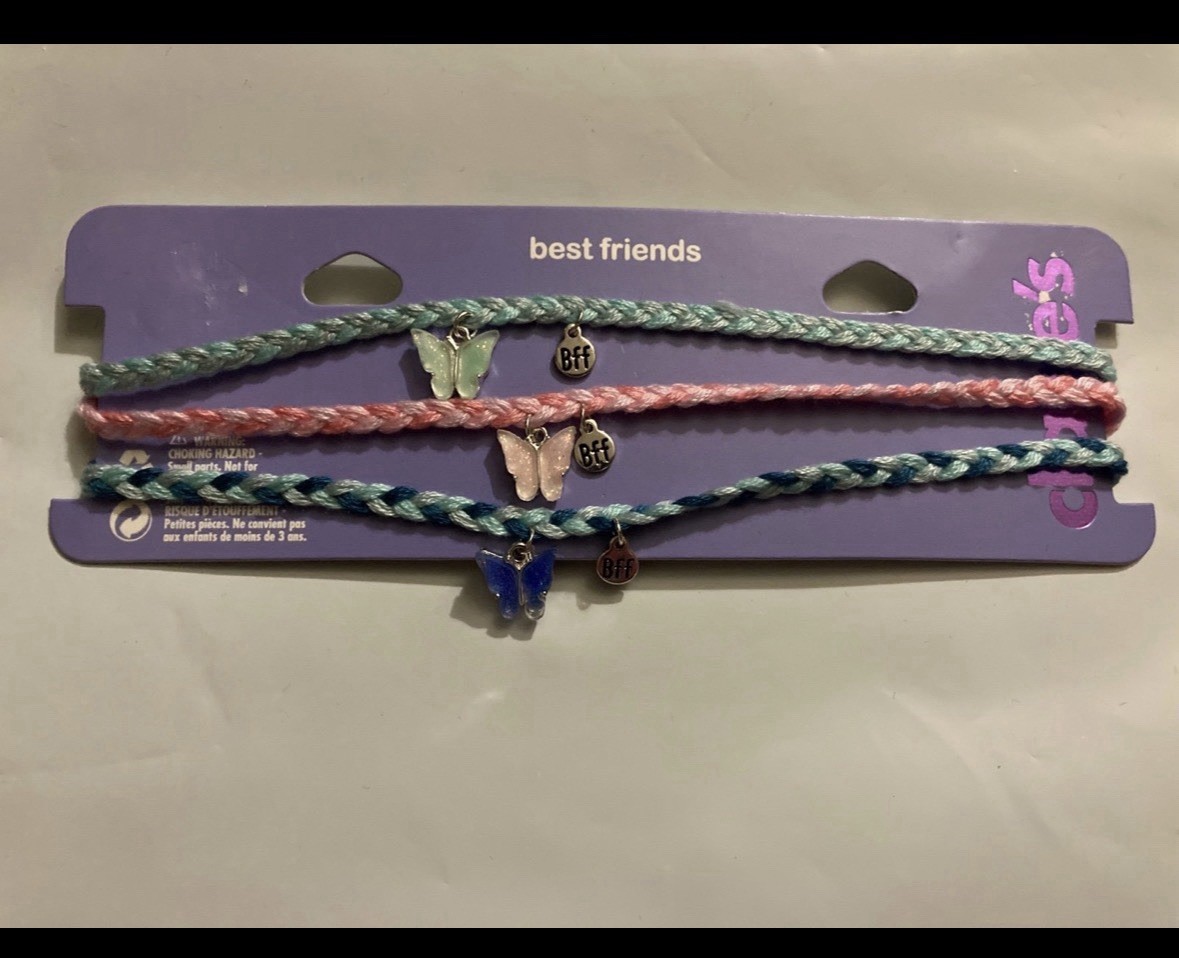 Best Friends Butterfly Braided Rope Choker Necklaces Girl Bestie Gift Friendship