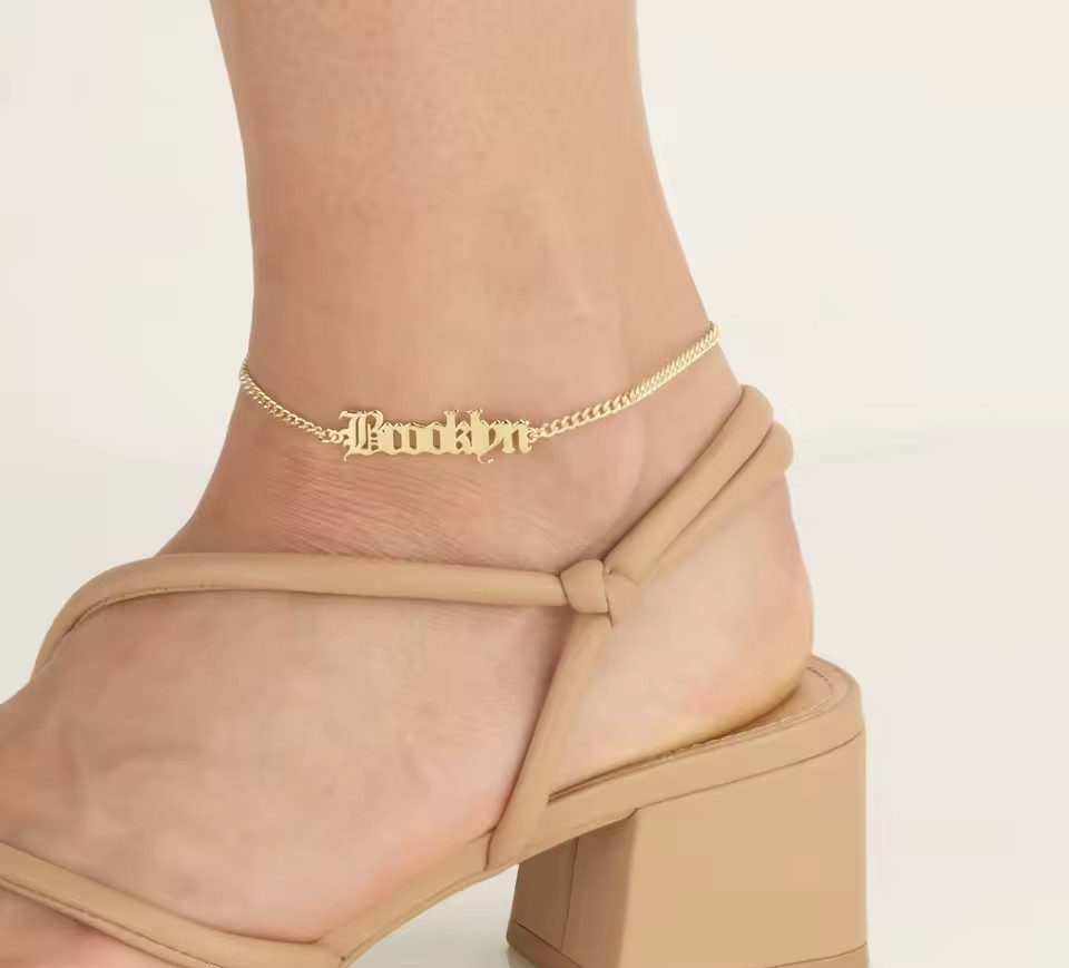 Personalized Name Cuban Chain Anklet Jewelry Fashion Stainless Steel Gold Silver