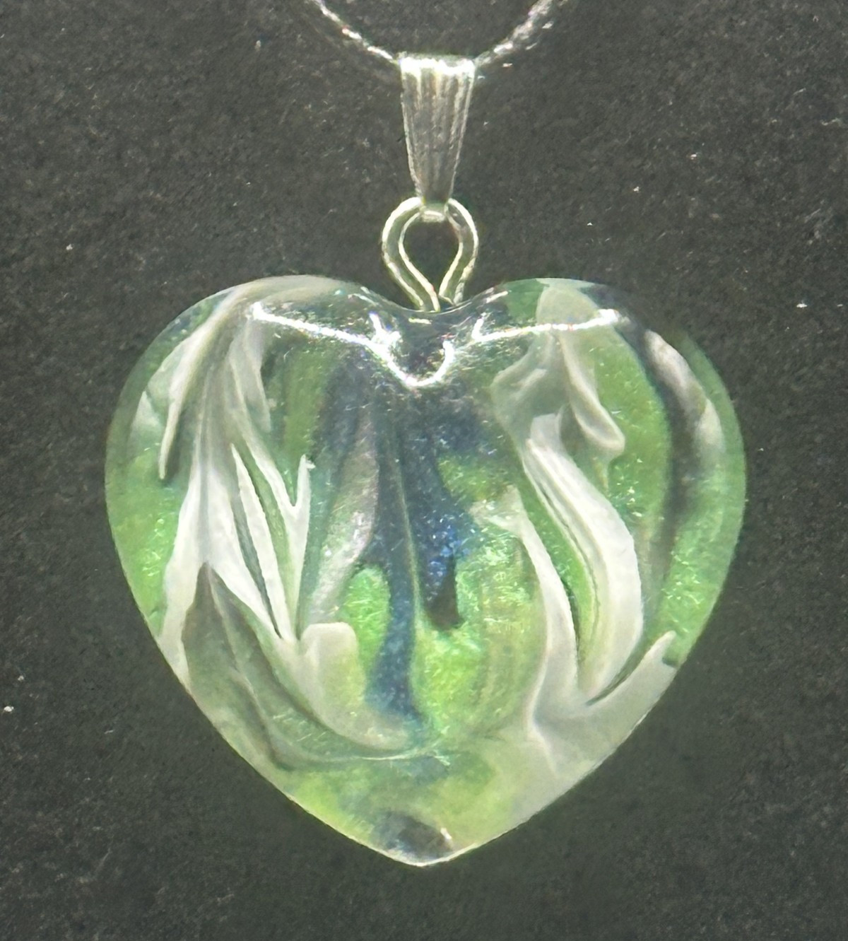 Green Multicolor Handmade Pendant Necklace (NSH0013)