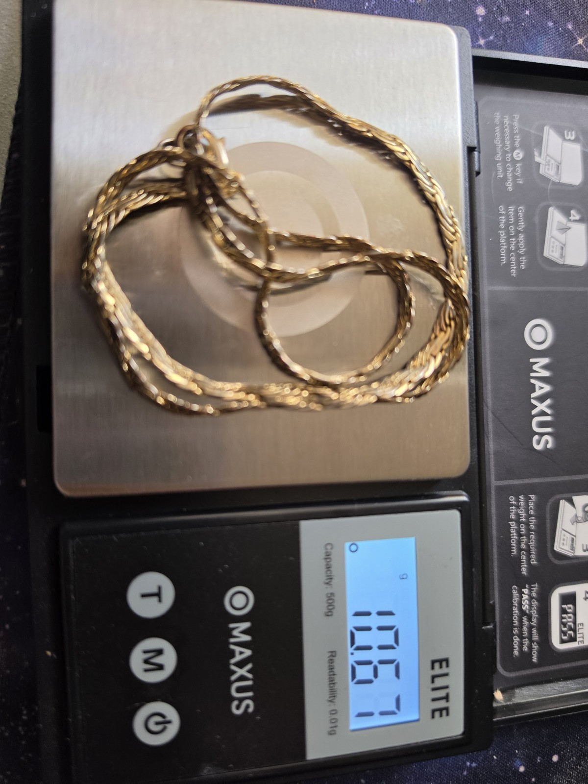 Vintage Gold tone flat rope chain 18 inches 10.67 grams