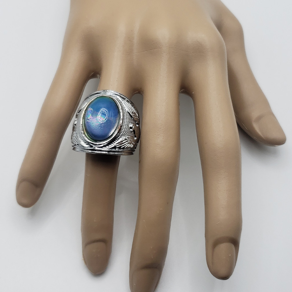 Eagle Men Ring Half Mood Half Clear Stone Color Ring Size 9.5. 11. 12. 13. 13.5