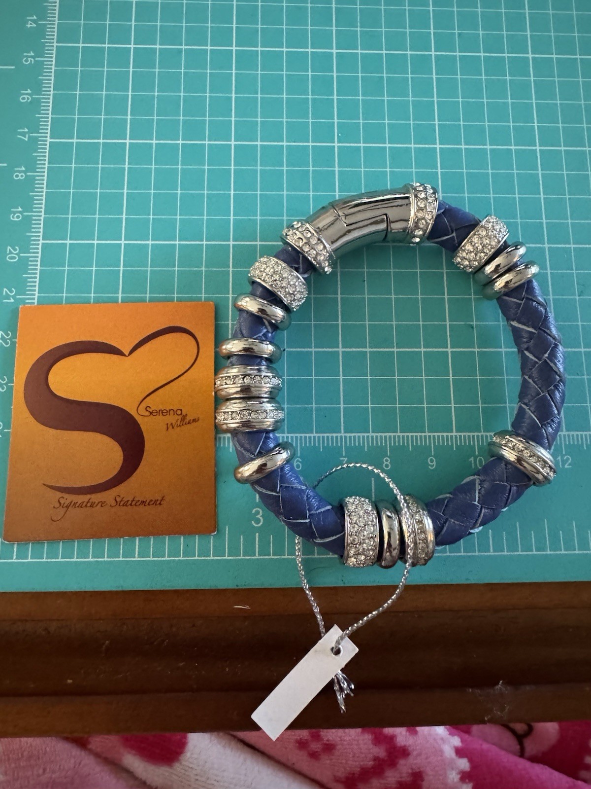 Serena Williams 2009 Bling women’s Leather Bracelet /Blue Silver/7.5″Jewelry
