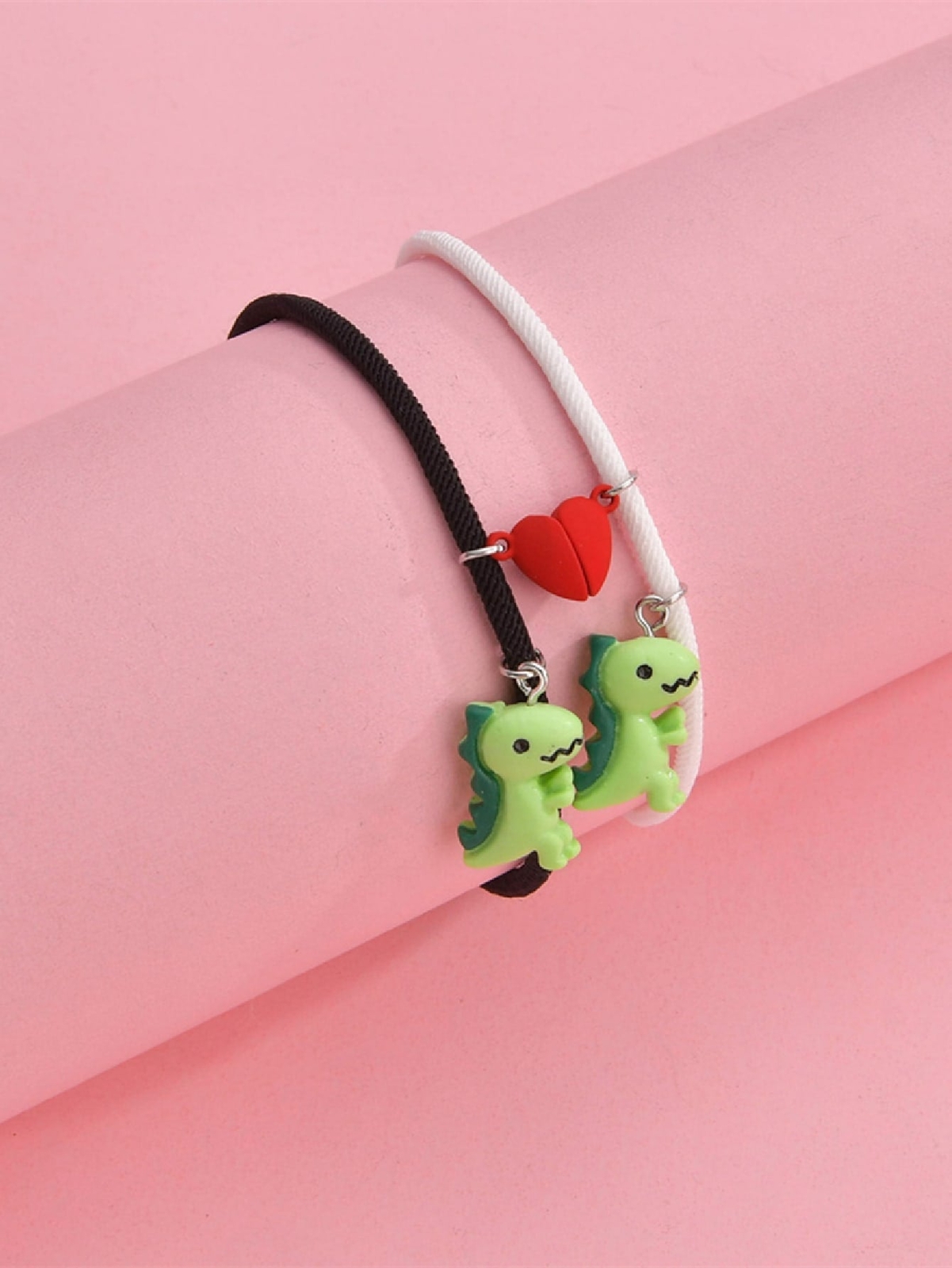 2pcs Dinosaur Charm Bracelet for Couples Matching Bracelet for Her Gift for Him