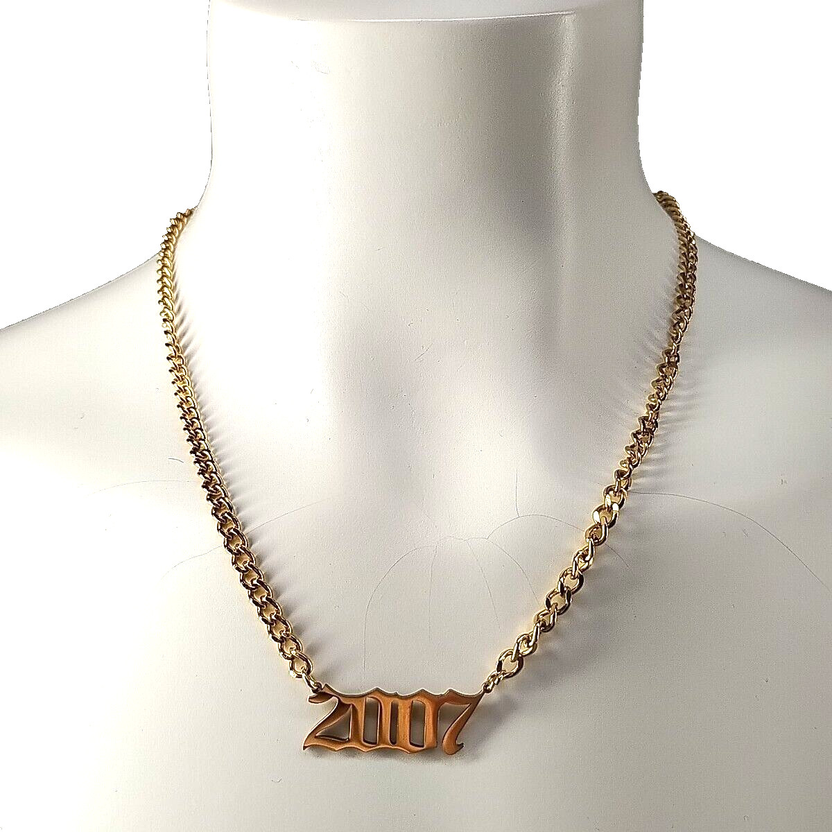 2007 Chain Necklace Stainless Steel Golden 19″ Fashion Jewelry