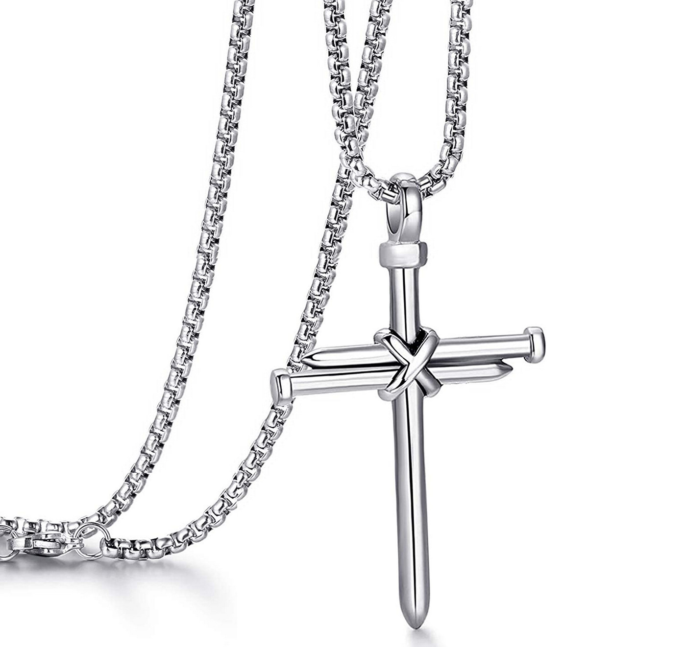 Titanium Steel Cross Pendant 3 Nails Christian Father Men’s Popular Jewelry Gift