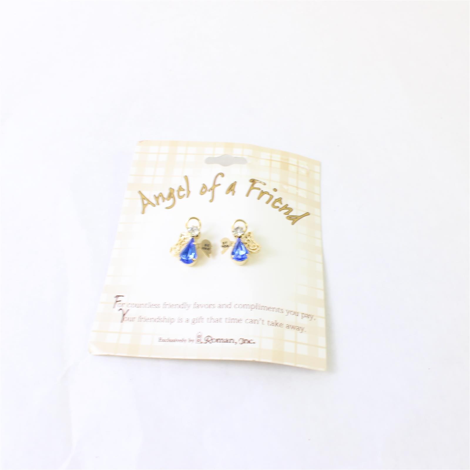 Roman Inc Angel of a Friend 2 Lapel Pins 15263 Blue Stone NWT