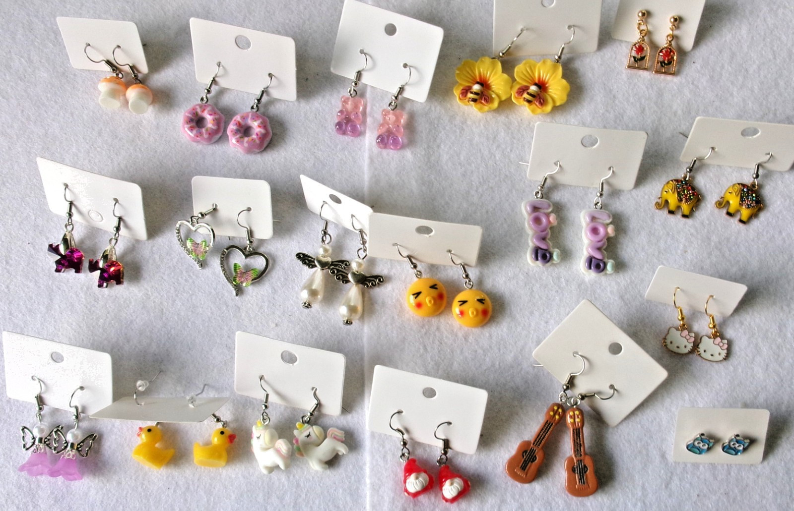 children little girl earrings lot of 18 free shipping