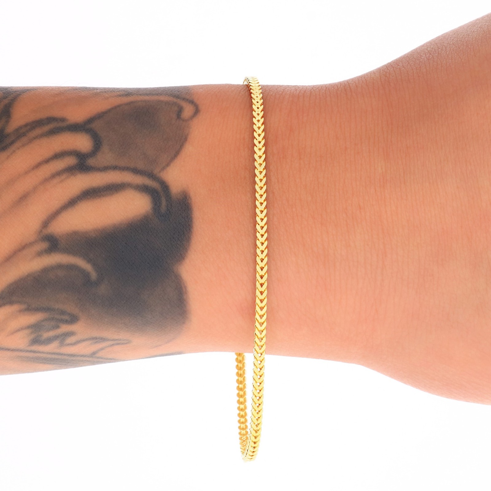 10k Yellow Gold 1.5mm-6mm Franco Box Bracelet Chain Men Women 7″ 7.5″ 8″ 8.5″ 9″