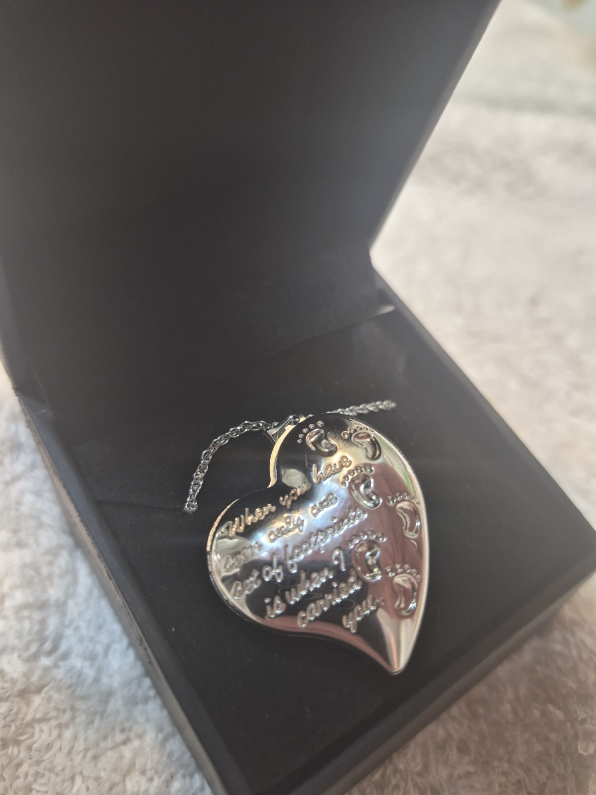 Zales 925 Sterling Silver Heart Photo Locket Pendant Necklace Engraved Signed