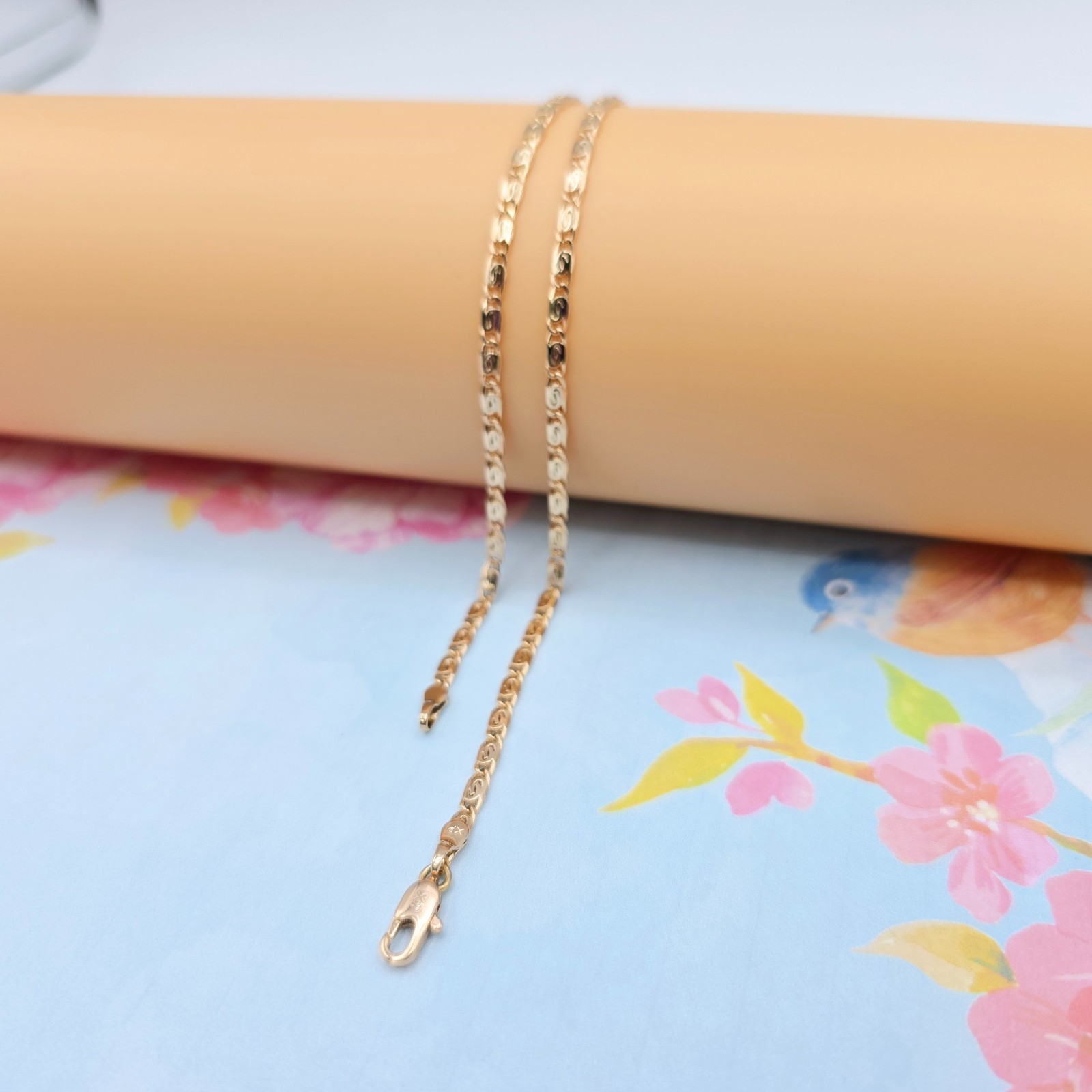 Chain Necklace for Men & Women, 19.7 Inch, XPNL0094 Elegant Box Link Rose Gold