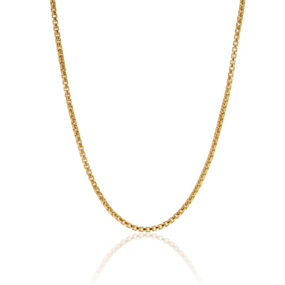 Round Box Chain Necklace/18K YELLOW Gold Filled/Hypoallergenic/4mm* 16-32 inch