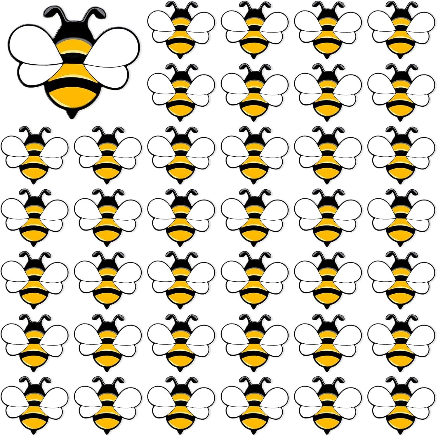 60Pcs Bee Pins, Enamel Honey Bee Lapel Pin Cute Bee Brooch Pins Bee Badge for…
