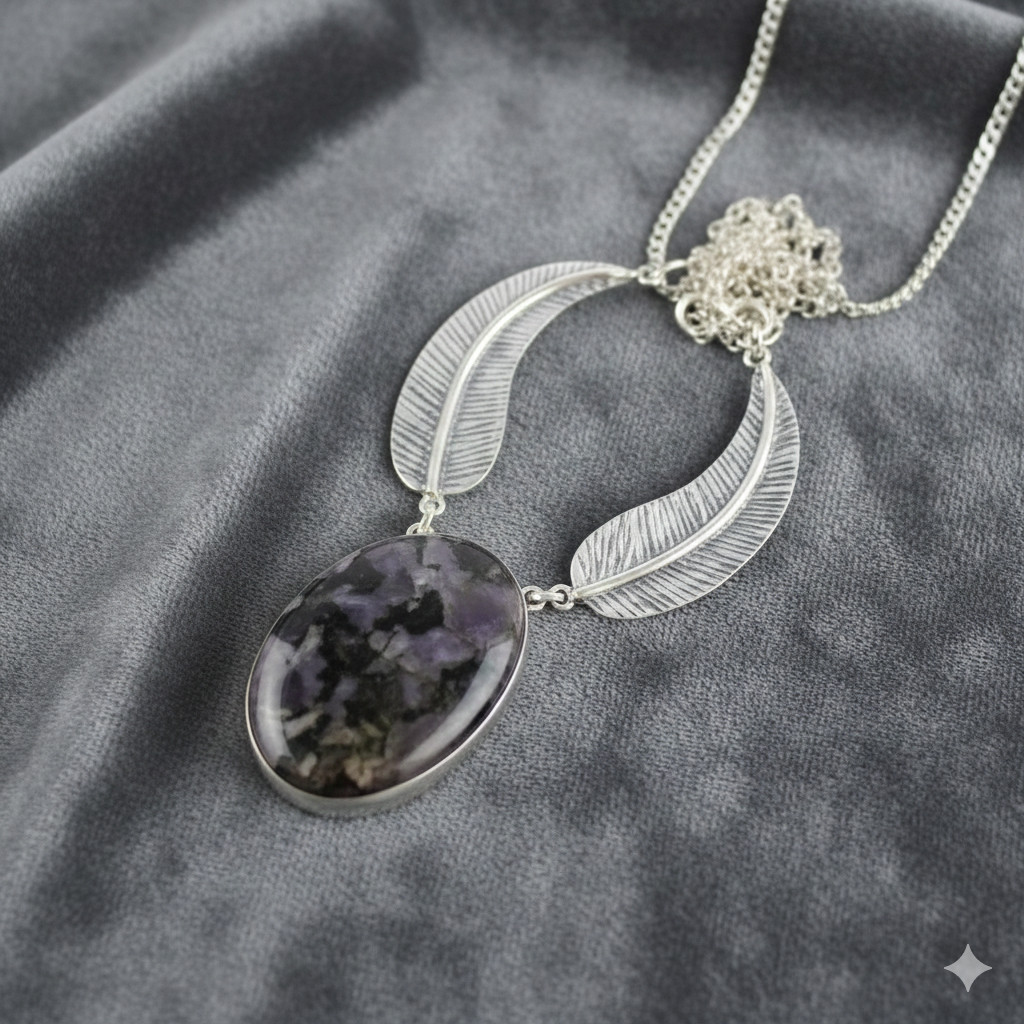 Milky Stone Gemstone 925 Sterling Silver Jewelry Necklace 18″