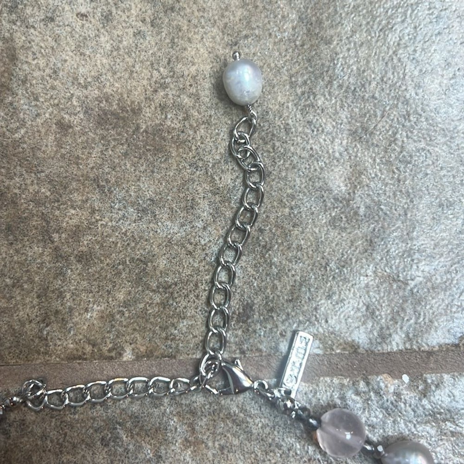 White House Black Market Silver and White Elegant Necklace