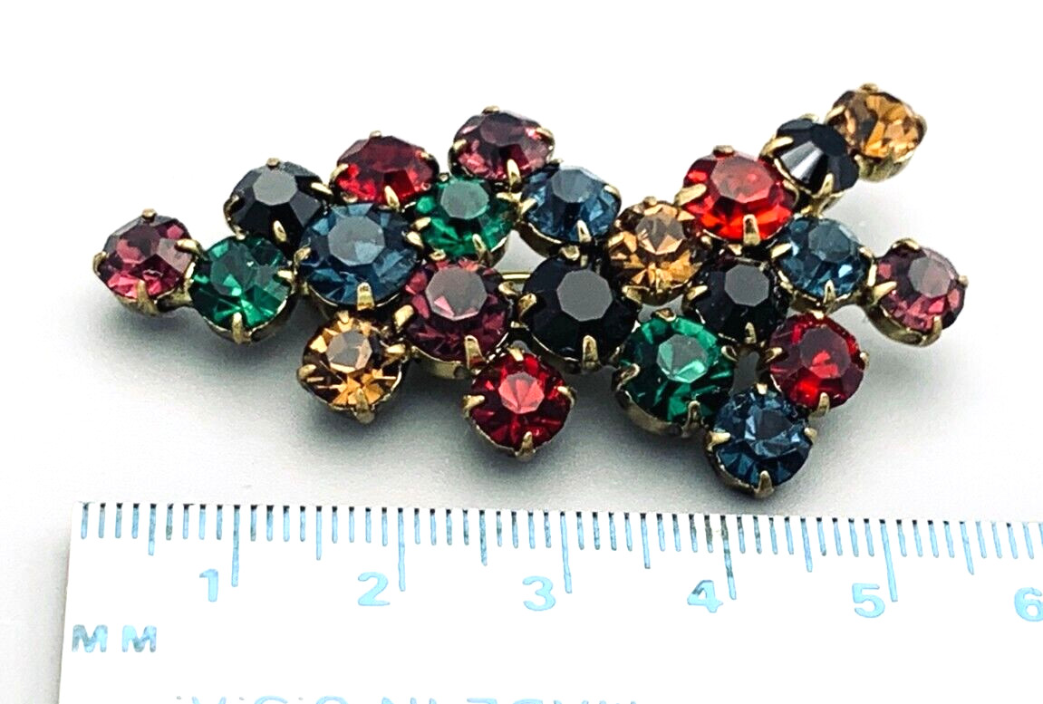MADE IN AUSTRIA MULTI-COLOR CRYSTAL BROOCH | 10 GRAMS