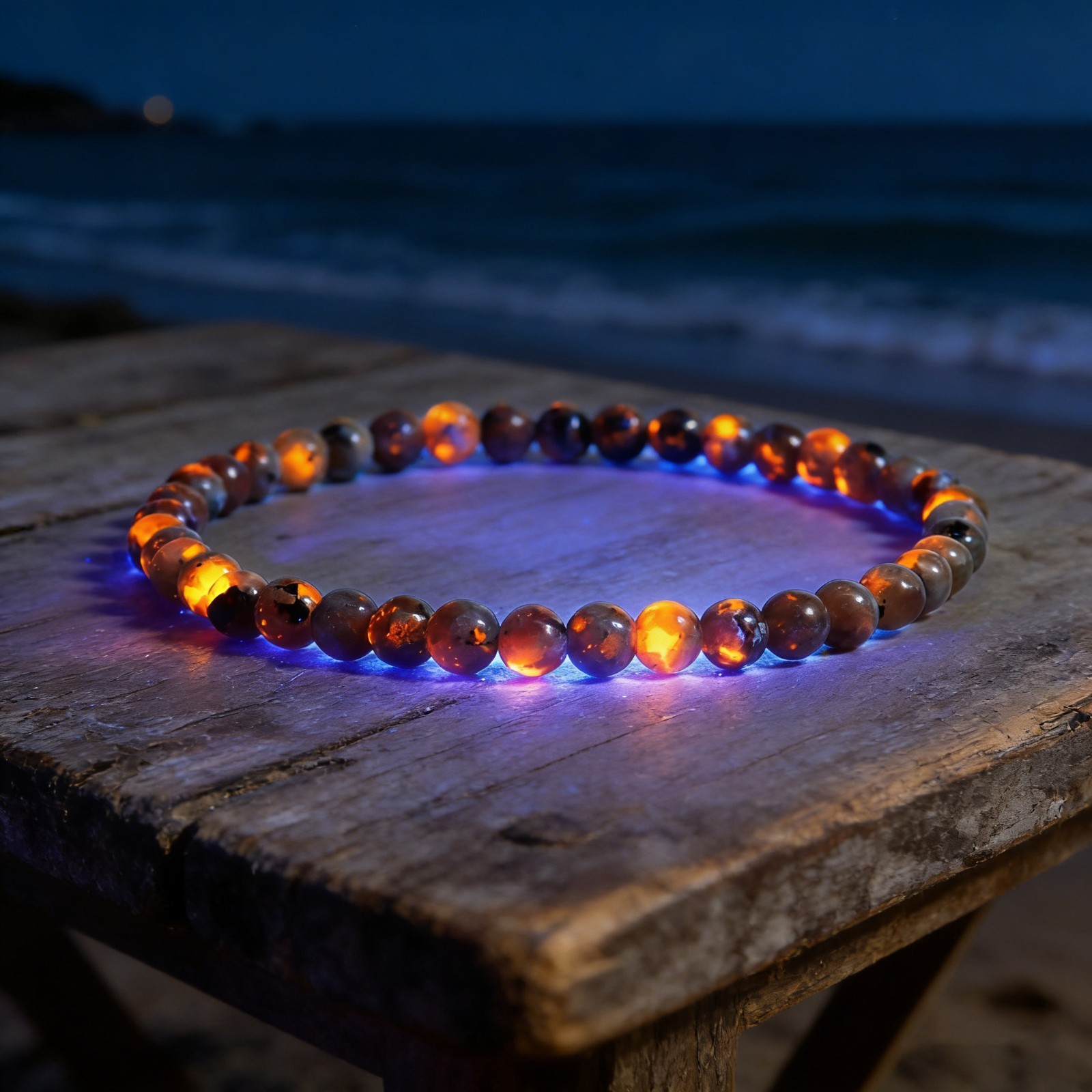 Natural Yooperlite Stretch Bracelet UV Fluorescent Sodalite Crystal Jewelry