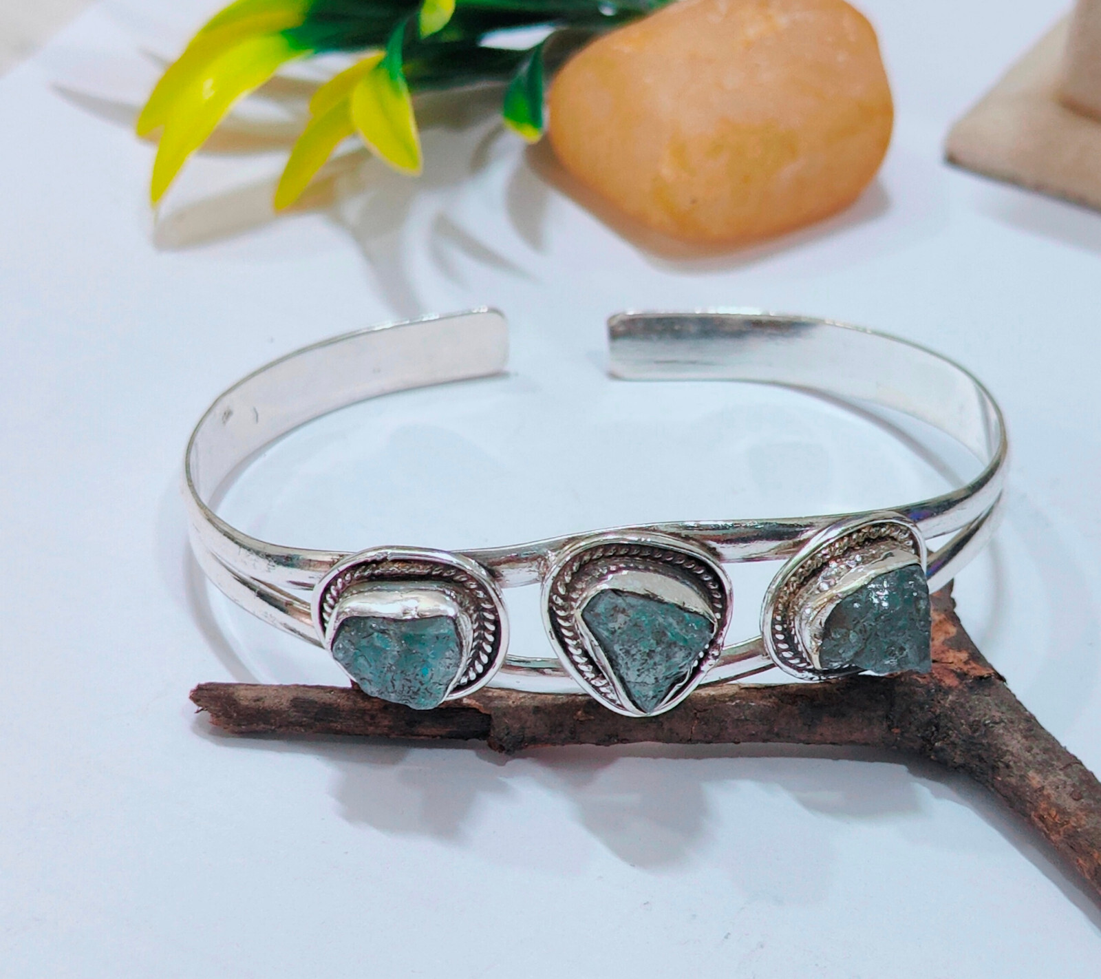 Aquamarine Bracelet Handmade Designer Bracelet Gift to Her inch – 7.5