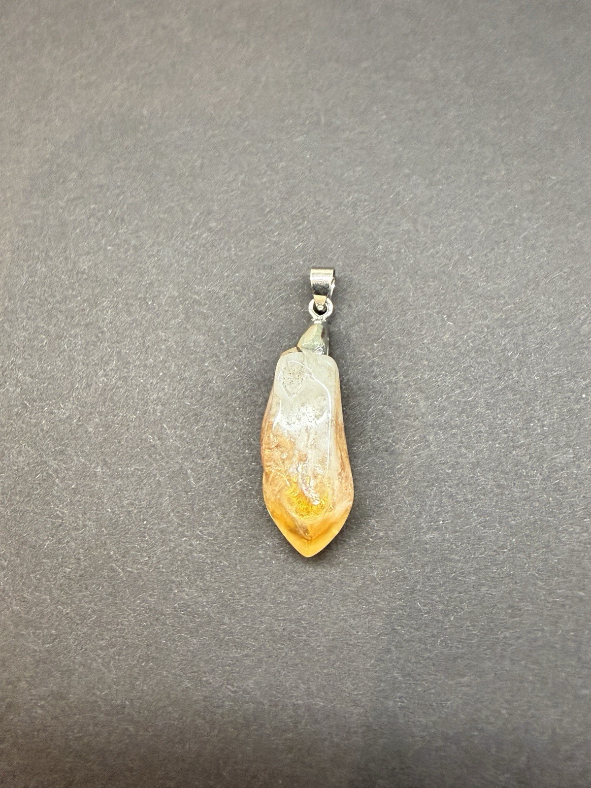 Natural Citrine Stone Pendant yellow and White Crystal for Necklace