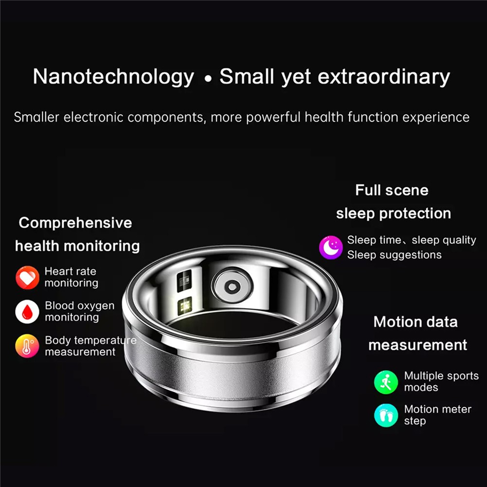 Smart Ring Waterproof Finger Ring Monitor Heart Rate Fitness Tracker Health