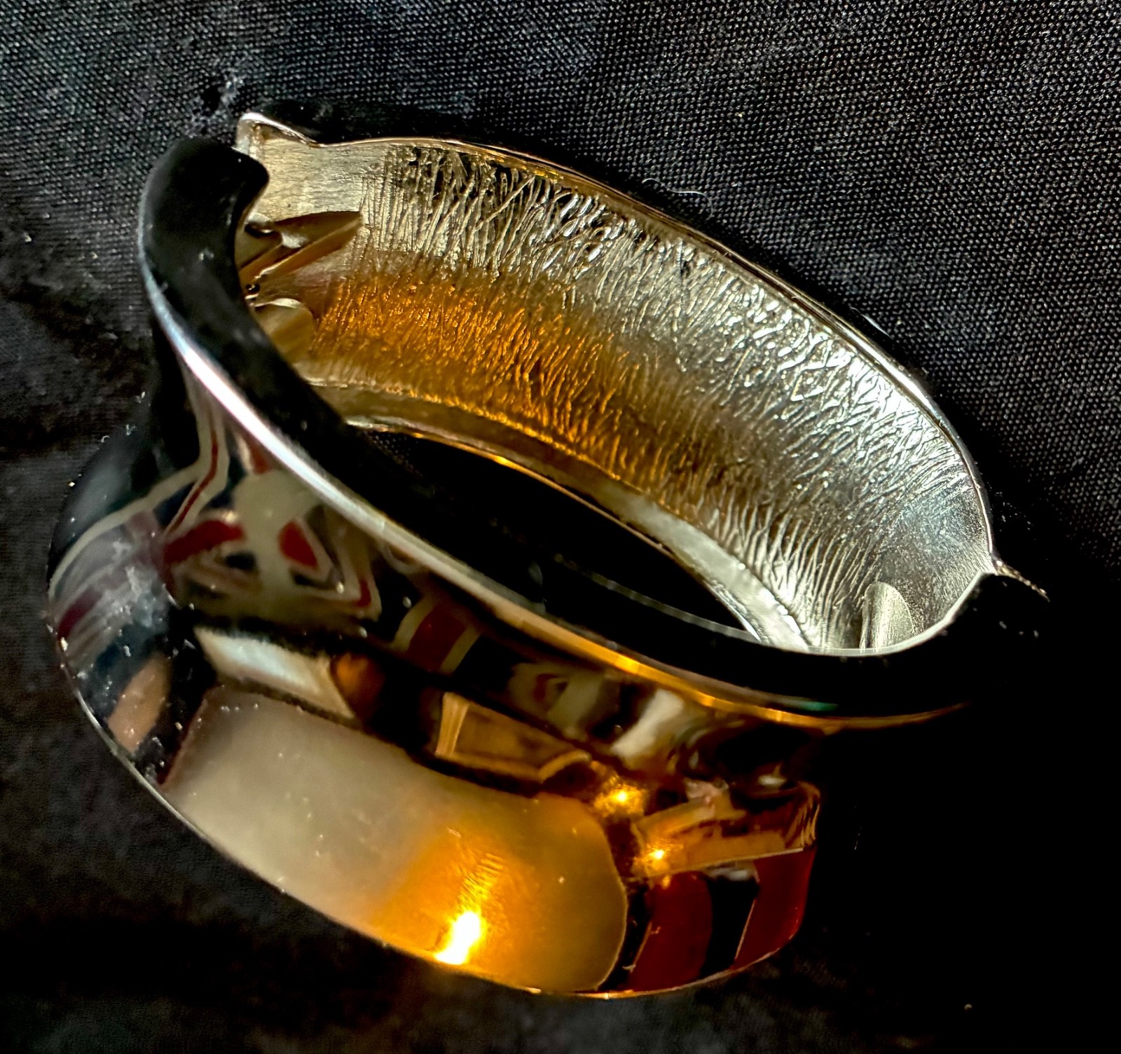 SteamPunk/ Modernist Chrome-Plated Steel Hinged Cuff Bracelet