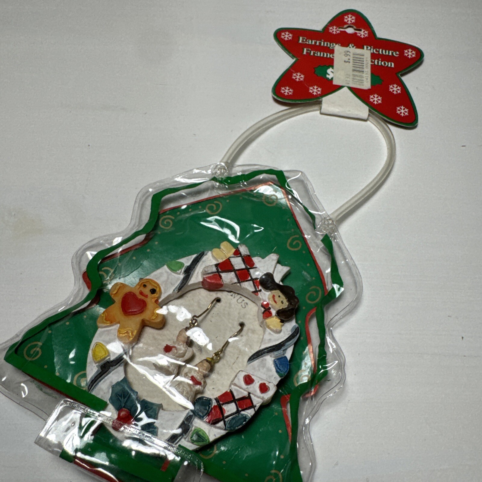 Angel Christmas Earrings and Mini Frame Vintage New With Tags NWT