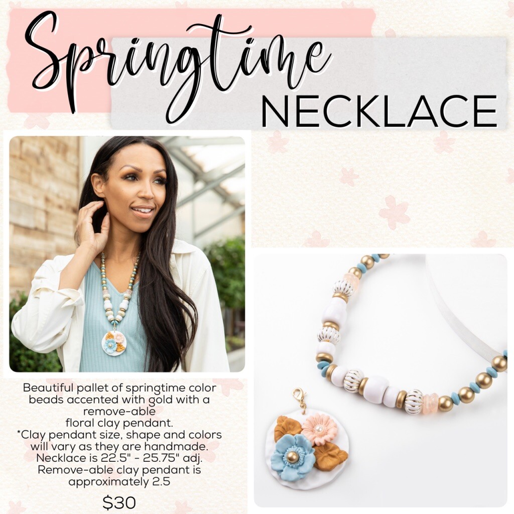Plunder Necklace (new) SPRINGTIME NECKLACE – COLORFUL BEADS W/ GOLD AC (PPN1699)