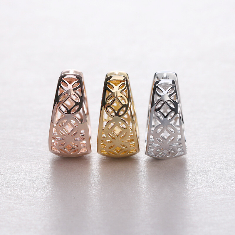 Filigree Wide Hoop Earrings for Women Gold Plated Ginger Lyne Collection