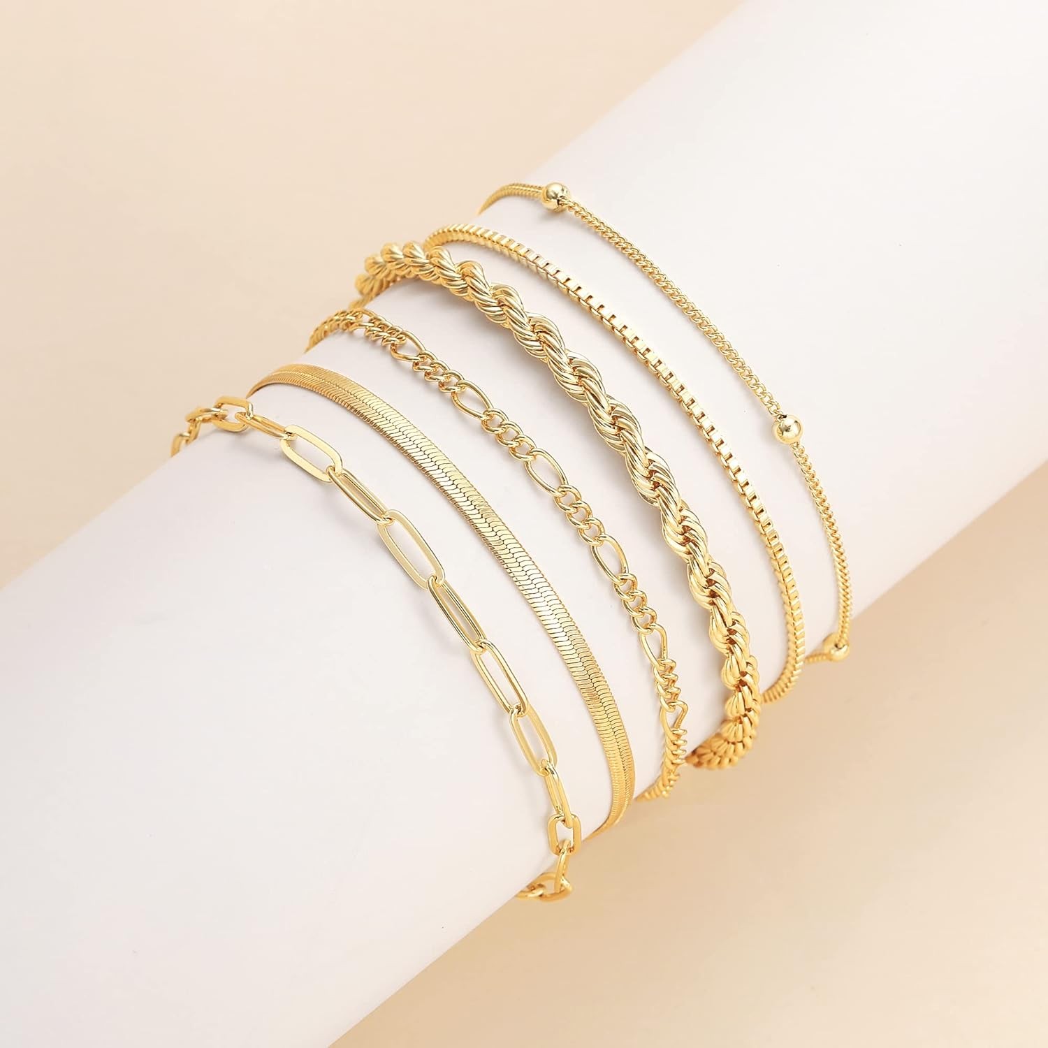 DEARMAY Gold Bracelets for Women Waterproof, 14K Gold Plated Jewelry Sets Trendy