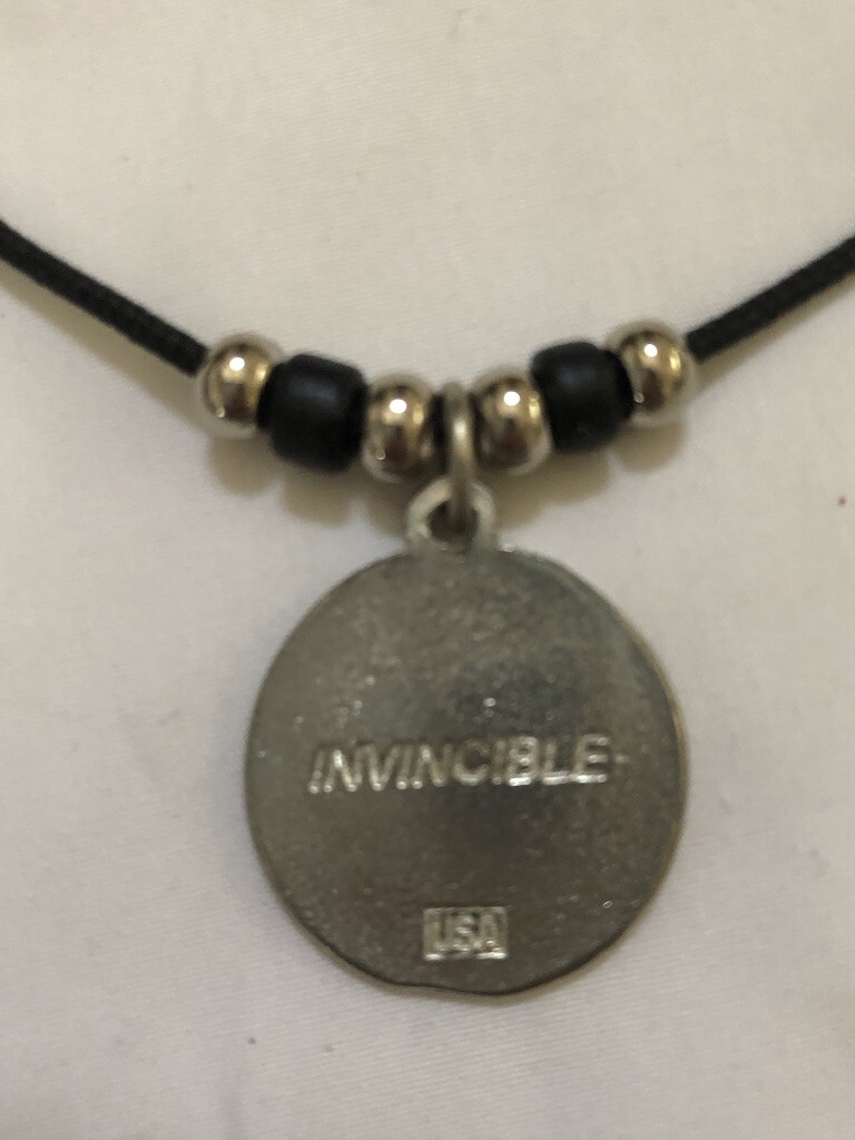 Made in USA Native American Hand Crafted Black Silver Necklace INVINCIBLE New