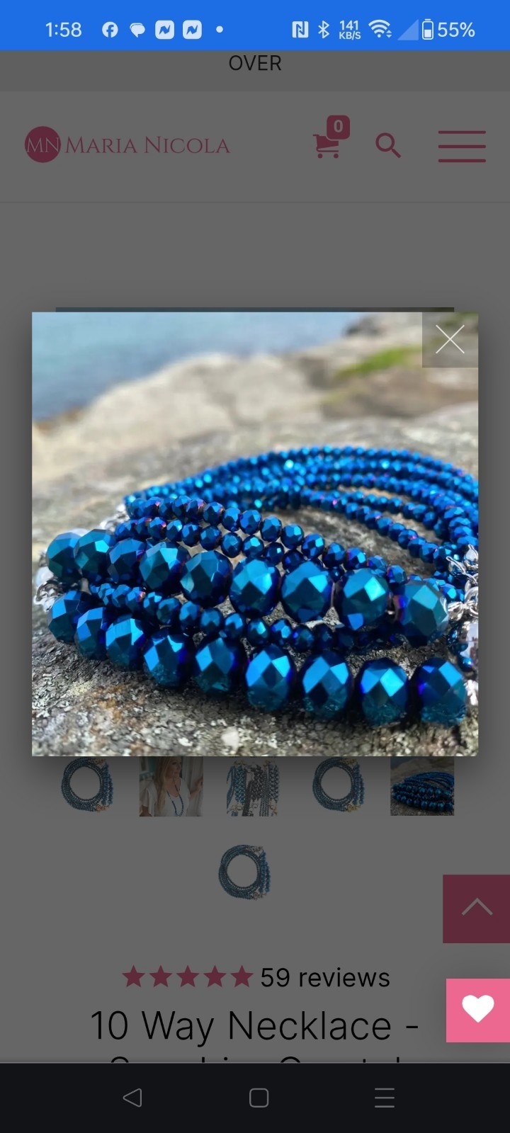 Maria Nicola 10-way Saphire Blue Necklace.