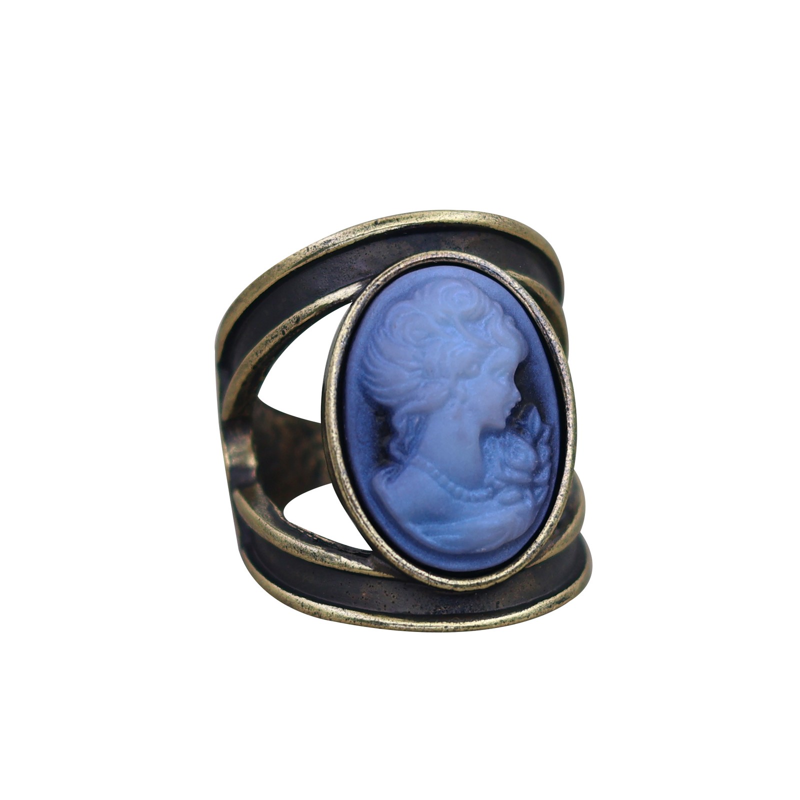 10pcs Vintage Lady Cameo Rings Bulk Antique Bronze Plated Assorted Jewelry