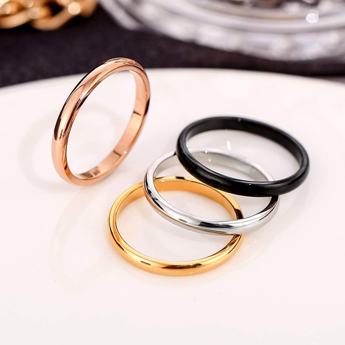316L Hypoallergenic Stainless Steel Dome Ring – Comfort Fit Stackable Band