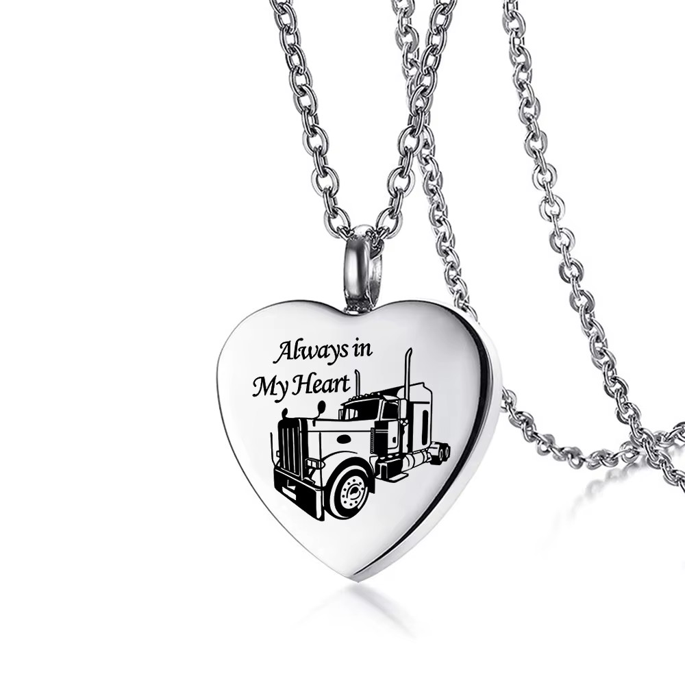 always in my heart truck driver – Cremation Jewelry Keepsake Memorial Pendant