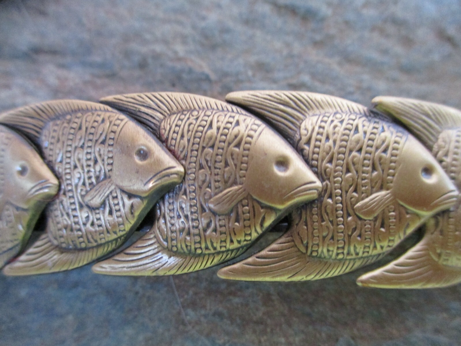 5 Fishes Brass with French Clip Hair Barrette 70MM Clip Made in USA 6011B