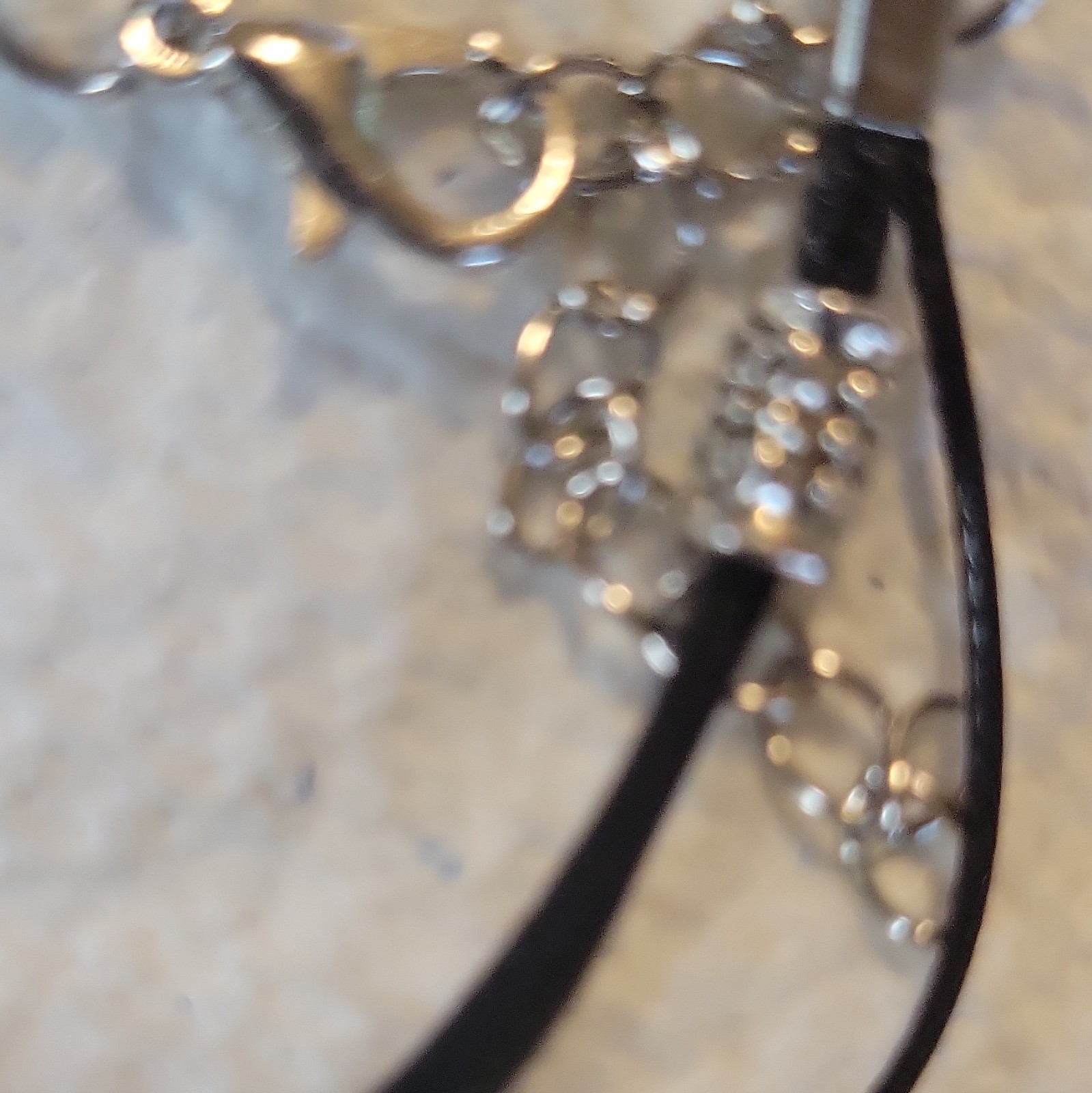 Black Cord turqBlue Beaded Bracelet Silver Tone Turtle Dangle Lobster Adjustable