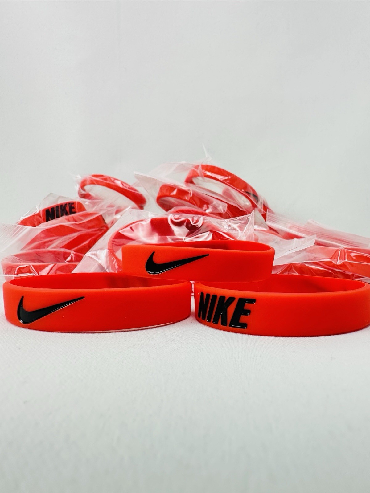 100 Pcs of Nike Silicone Wristband Bracelets Mixed Colors/pick Colors You Want
