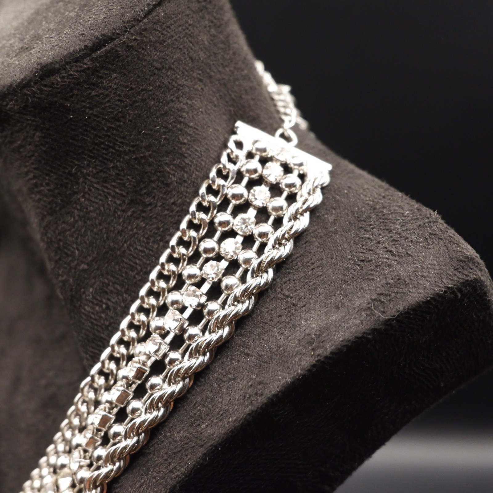 Butler & Wilson Multi Strand Necklace Silver Tone Signed Branded Rare