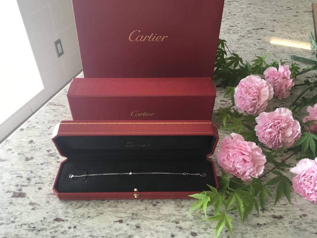 Cartier Diamants Léger Bracelet XS Size 19.5cm Total Length 3.7mm Diamond Top