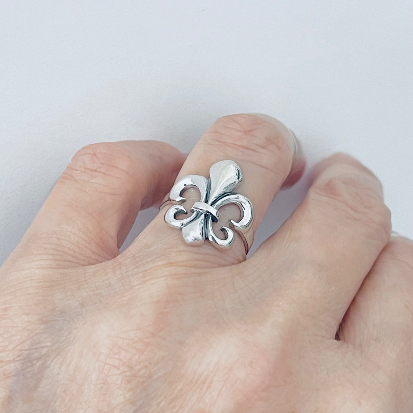 Sterling Silver Fleur De Lis Ring, Saints, Silver Rings, Lily Flower, France