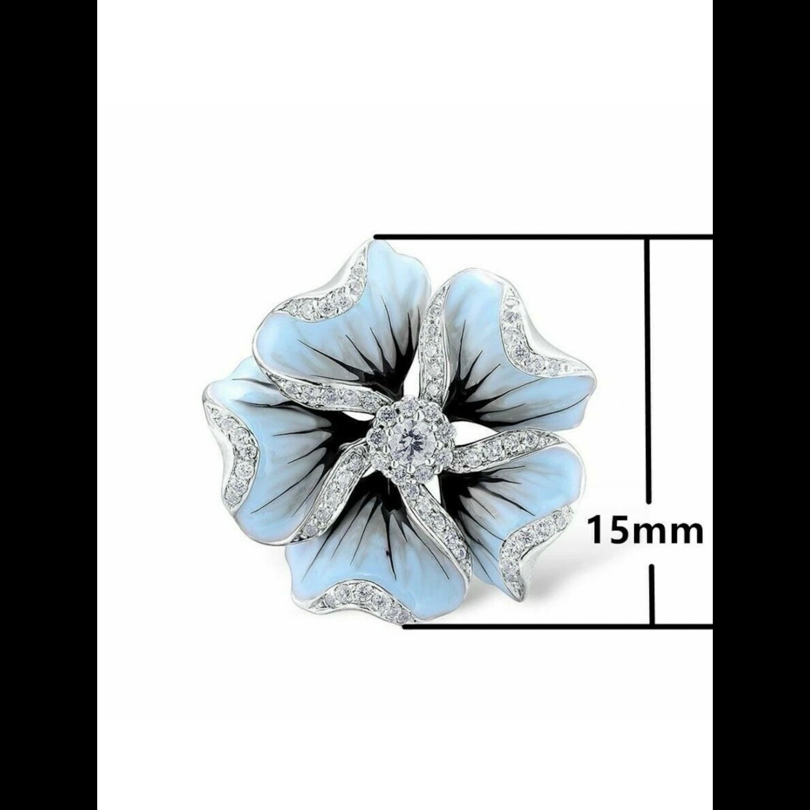 flower 925 Silver Plated Stud Earring Women Cubic Zircon Jewelry A Pair A17