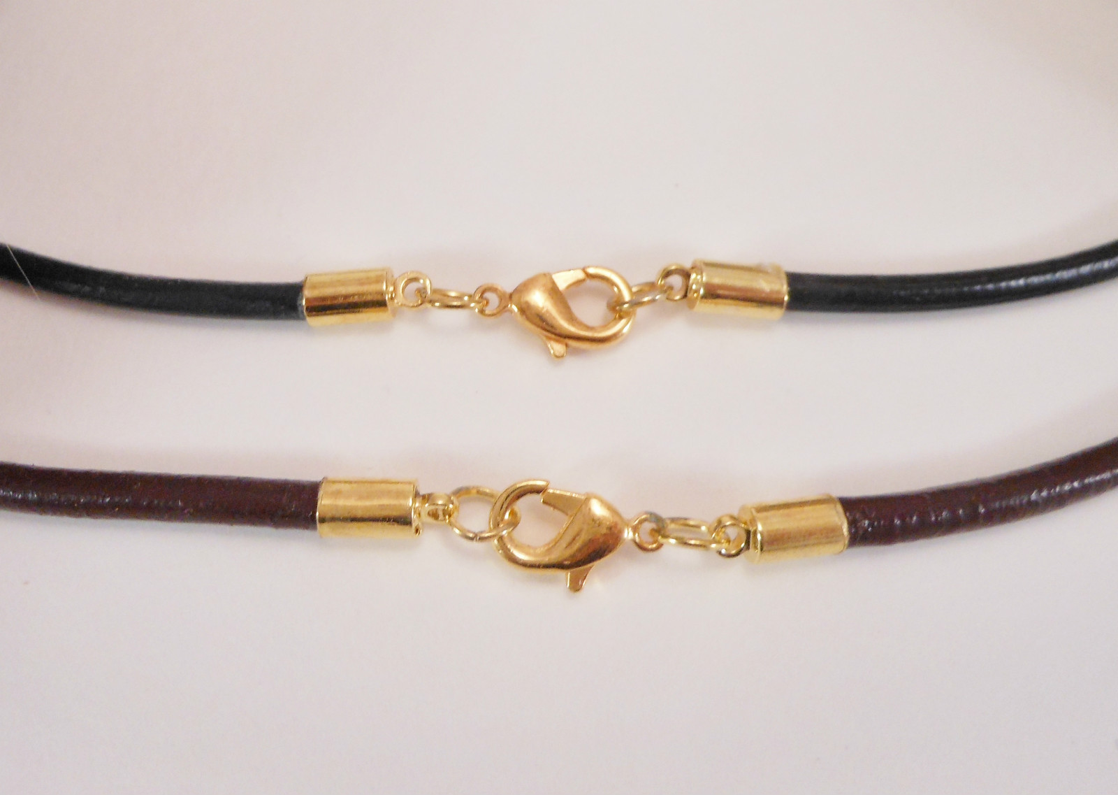 Leather Cord Surfer Choker Necklace 3mm with Lobster clasp- Unisex – Made in USA