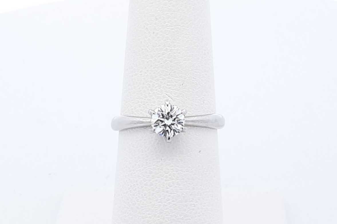 0.54ctw Diamond Solitaire Ring In Platinum 3.2 Grams Size 6 Eb0126prxde