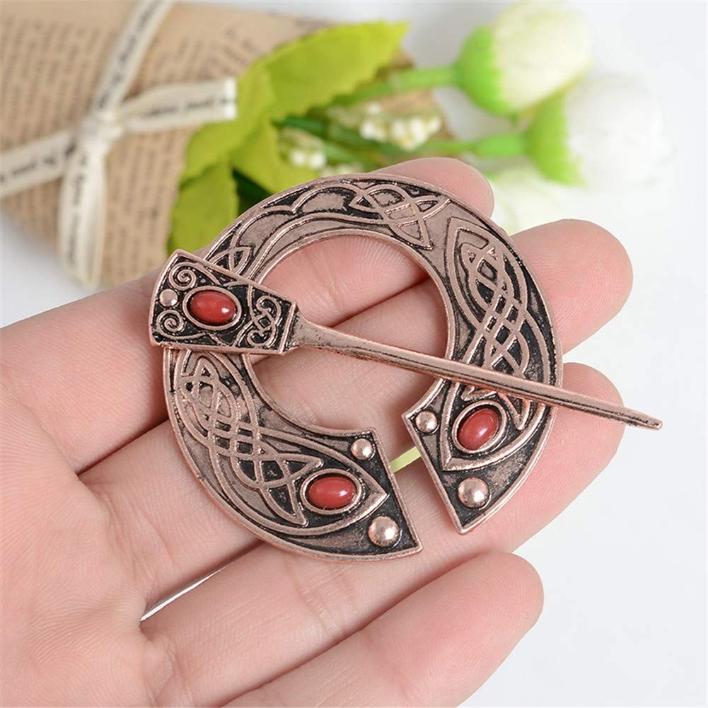 Broche vikingo vintage, alfiler de solapa, hebilla para capa, bufanda o chal